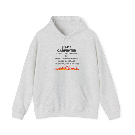 Being a Carpenter Is Like Riding a Bike – Funny Work Hoodie for Woodworkers & Tradesmen