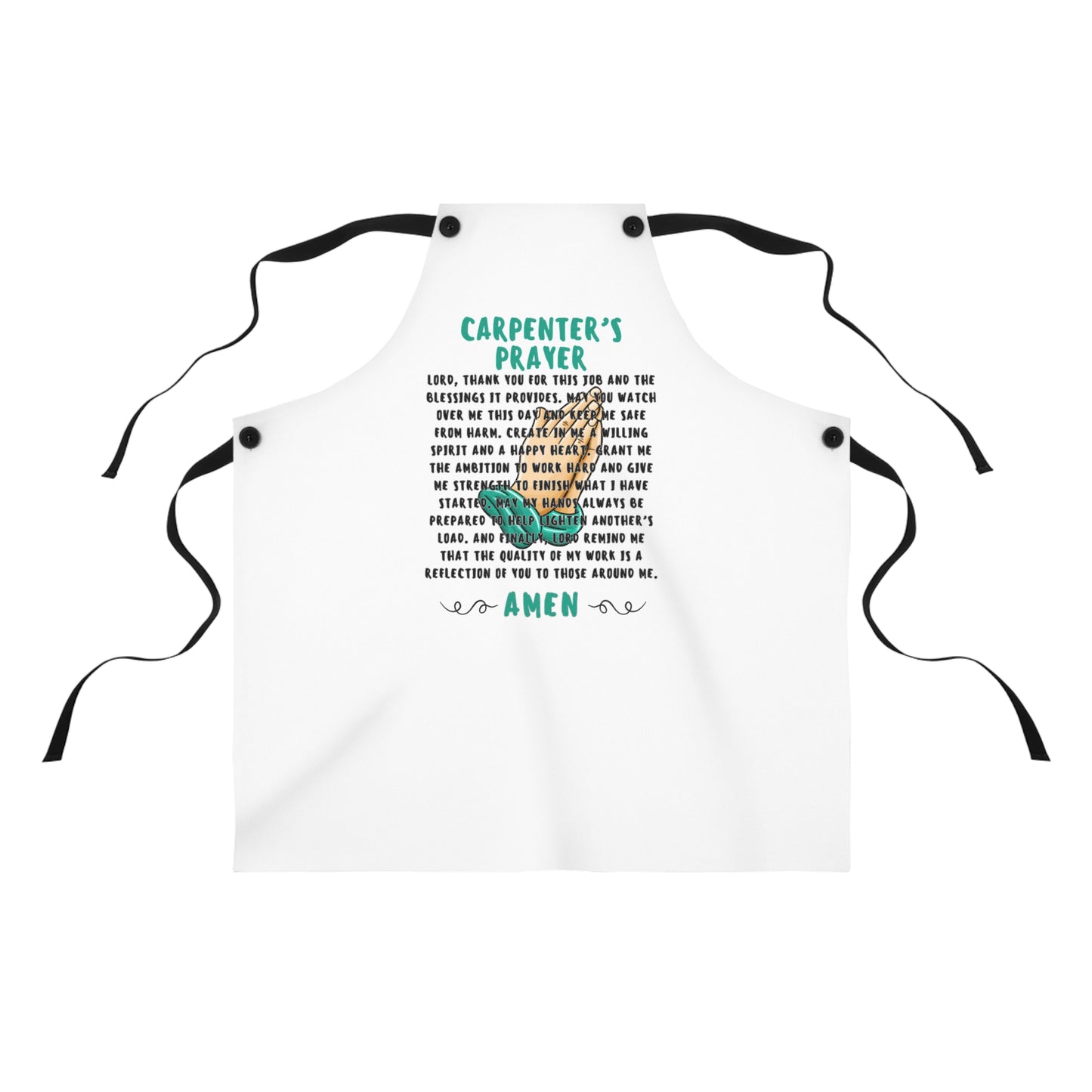 Carpenter’s Prayer Apron - Christian Woodworker Apron - Prayer Gift Men - Amen Builder Gift