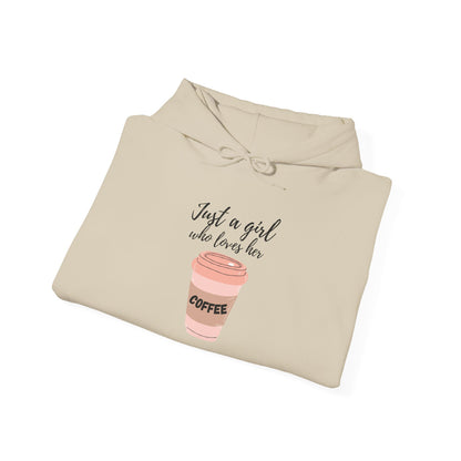 Just a Girl Who Loves Her Coffee Hoodie - Coffee Lover Gift - Girl Coffee Hoodie