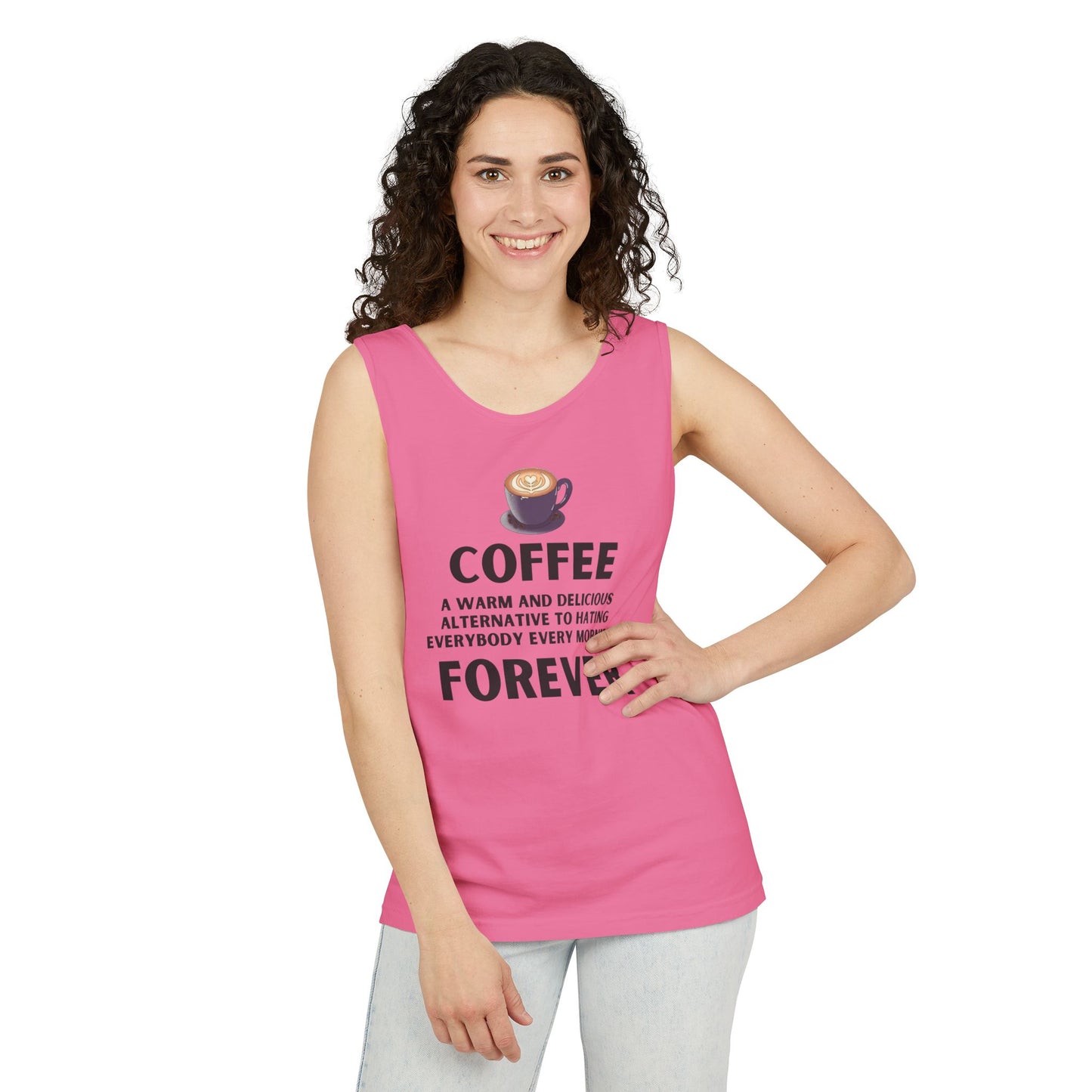 Coffee Forever Unisex Tank Top – Funny Caffeine Quote Apparel