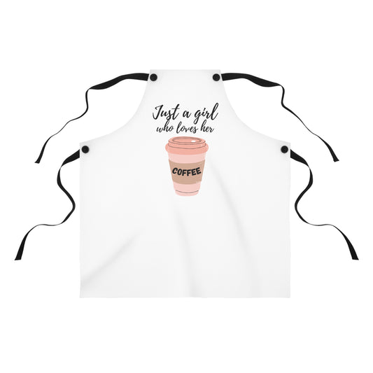 Just a Girl Who Loves Her Coffee Apron - Baristas And Cafe Vibes - Barista Style - Espresso Lover