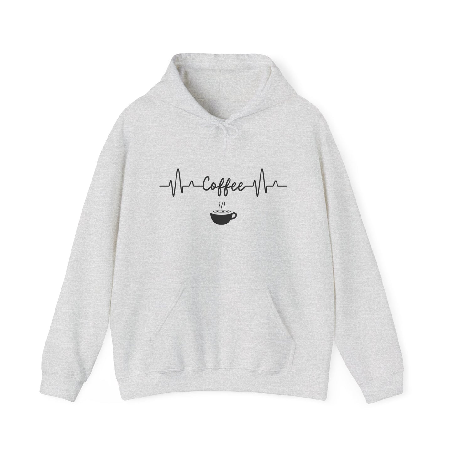 Coffee Heartbeat Unisex Hoodie - Cozy Minimalist Sweatshirt for Caffeine Lovers