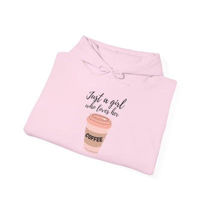 Just a Girl Who Loves Her Coffee Hoodie - Coffee Lover Gift - Girl Coffee Hoodie
