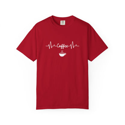 Coffee Heartbeat Shirt - Minimalist Coffee Lover T-Shirt  - Espresso Life Graphic Shirt