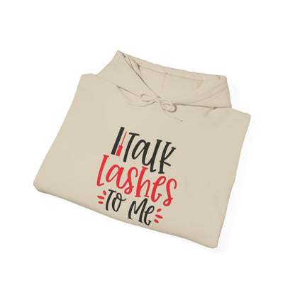 Talk Lashes To Me Hoodie - Funny Lash Tech Gift - Glam Girl Fashion - Eyelash Hoodie