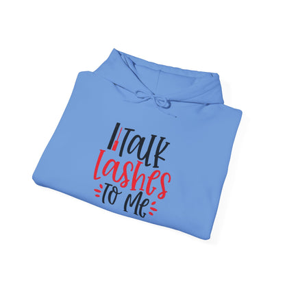 Talk Lashes To Me Hoodie - Funny Lash Tech Gift - Glam Girl Fashion - Eyelash Hoodie