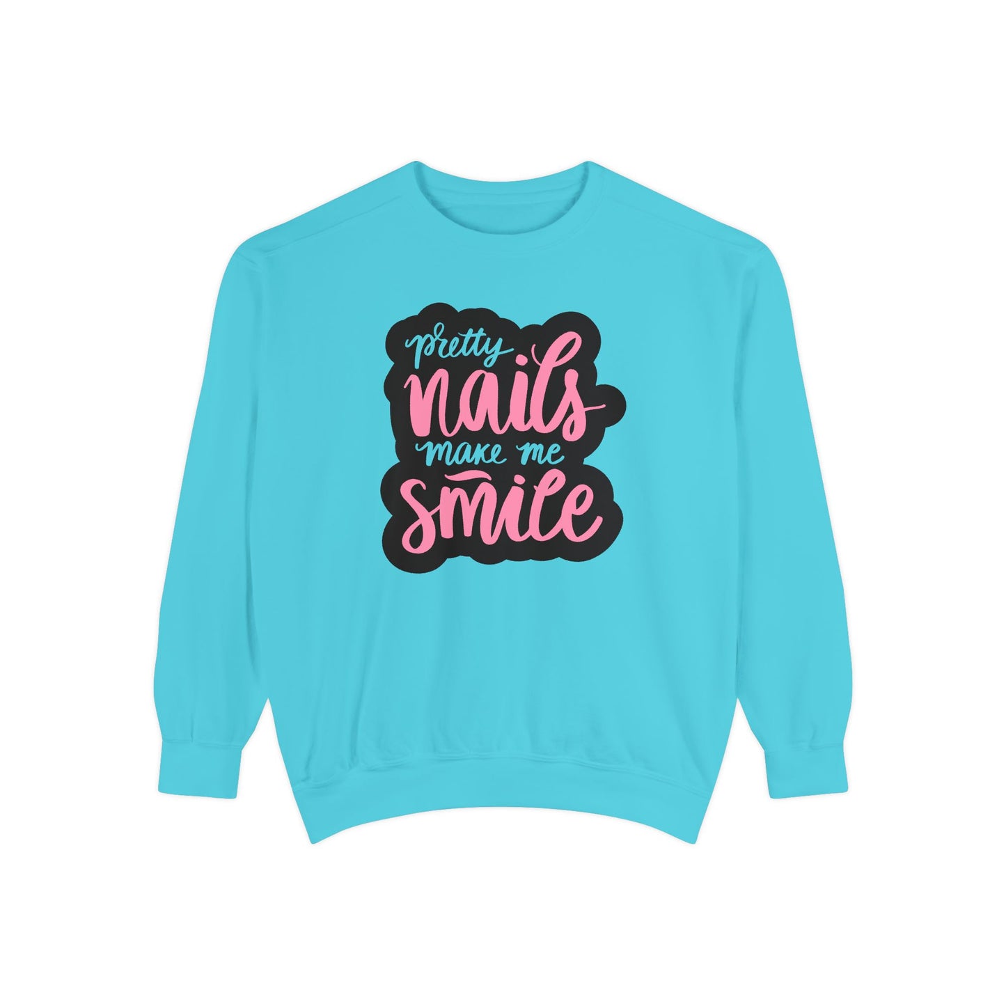 Pretty Nails Make Me Smile Sweatshirt - Cute Nail Tech Gift -  Funny Nail Salon Shirt