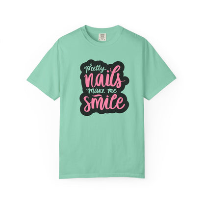 Pretty Nails Make Me Smile Shirt - Funny Nail T-Shirt for Women - Nail Tech Shirt