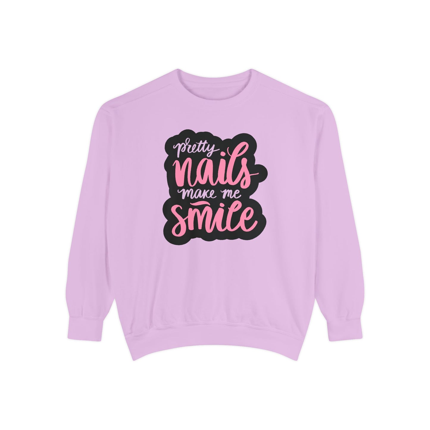 Pretty Nails Make Me Smile Sweatshirt - Cute Nail Tech Gift -  Funny Nail Salon Shirt