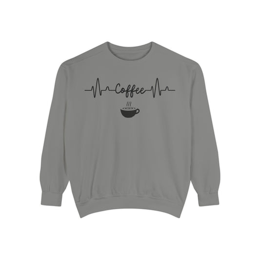 Coffee Heartbeat Sweatshirt - Coffee Gift Idea - Espresso Lover -Coffee Addict Sweatshirt
