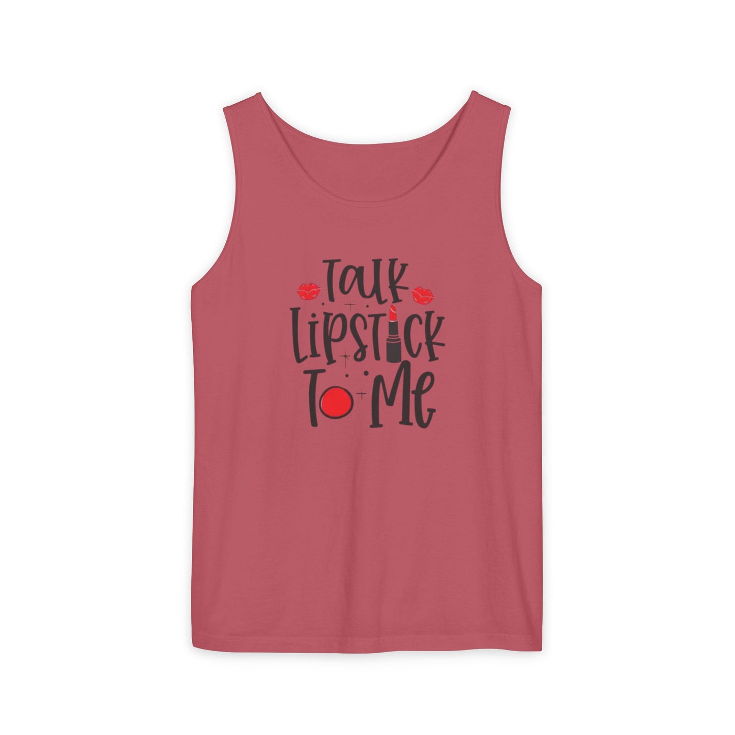 Talk Lipstick To Me Tank Top - Fun Makeup Quote Shirt for Beauty Lovers