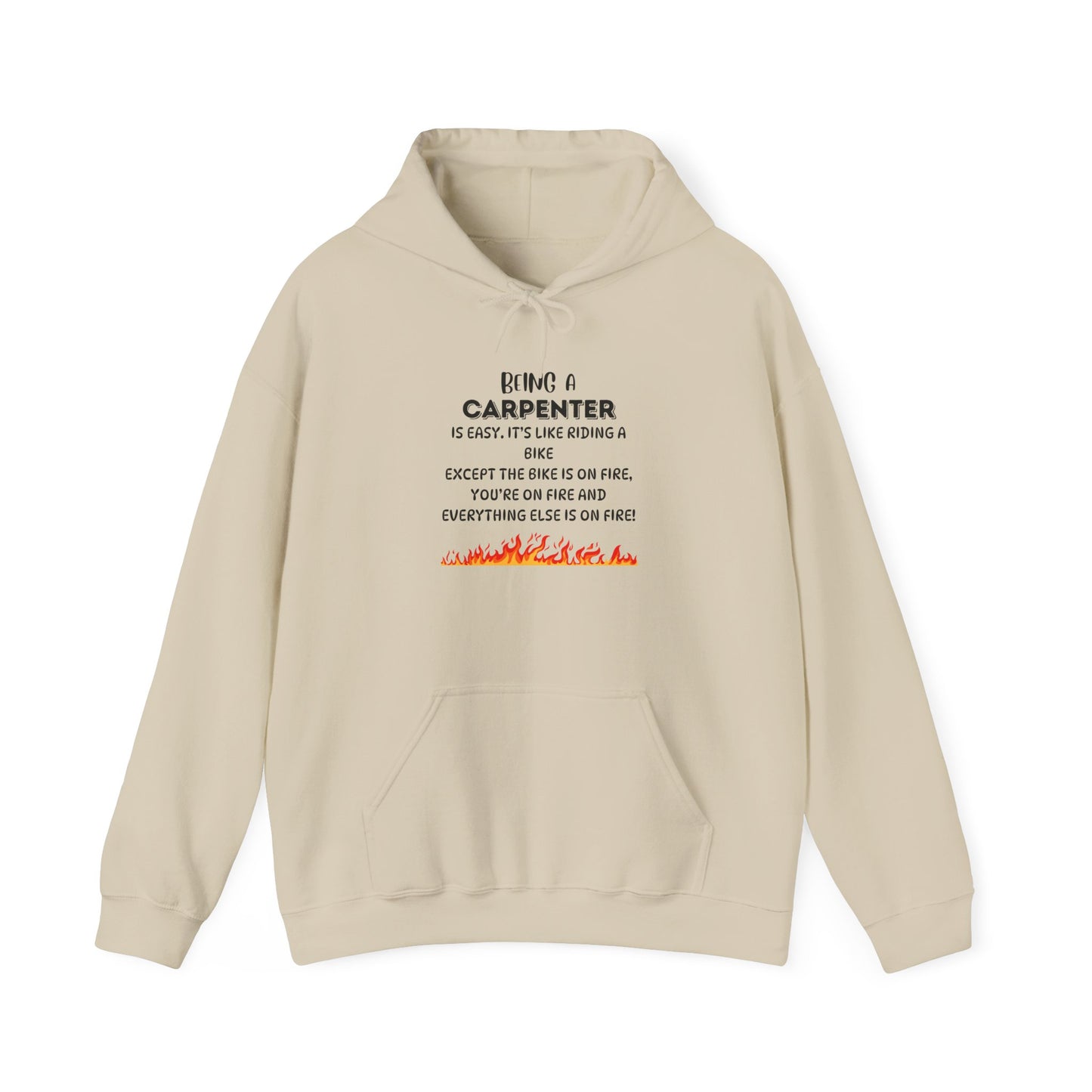 Being a Carpenter Is Like Riding a Bike – Funny Work Hoodie for Woodworkers & Tradesmen