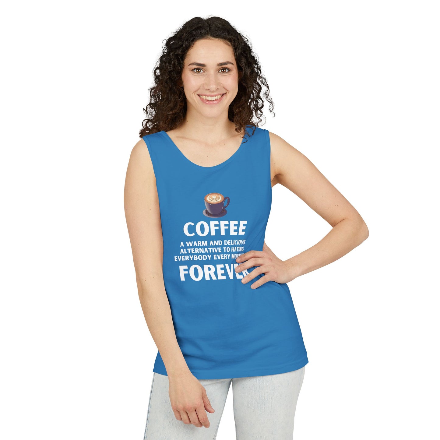 Coffee Forever Tank Top - Funny Caffeine Quote Unisex Tank Top - Coffee Lover Gift