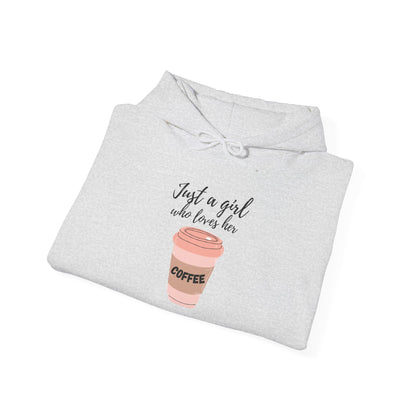 Just a Girl Who Loves Her Coffee Hoodie - Coffee Lover Gift - Girl Coffee Hoodie