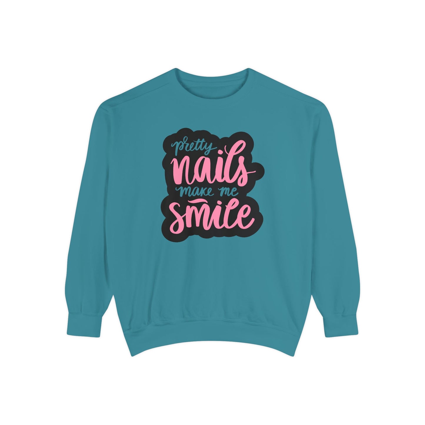 Pretty Nails Make Me Smile Sweatshirt - Cute Nail Tech Gift -  Funny Nail Salon Shirt