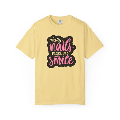 Pretty Nails Make Me Smile Shirt - Funny Nail T-Shirt for Women - Nail Tech Shirt