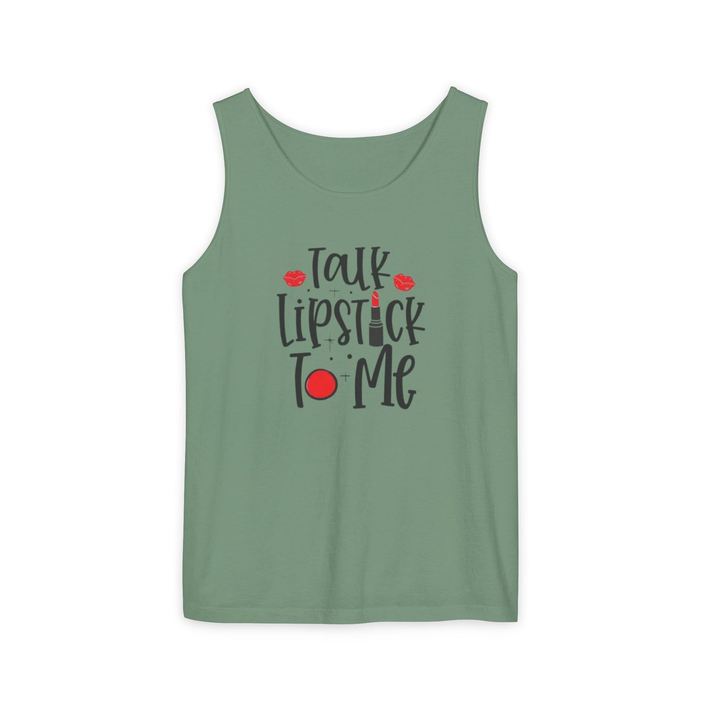 Talk Lipstick To Me Tank Top - Fun Makeup Quote Shirt for Beauty Lovers