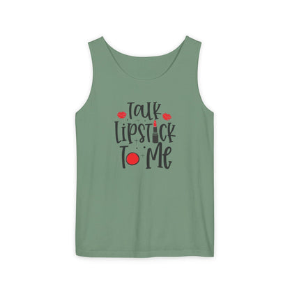 Talk Lipstick To Me Tank Top - Fun Makeup Quote Shirt for Beauty Lovers