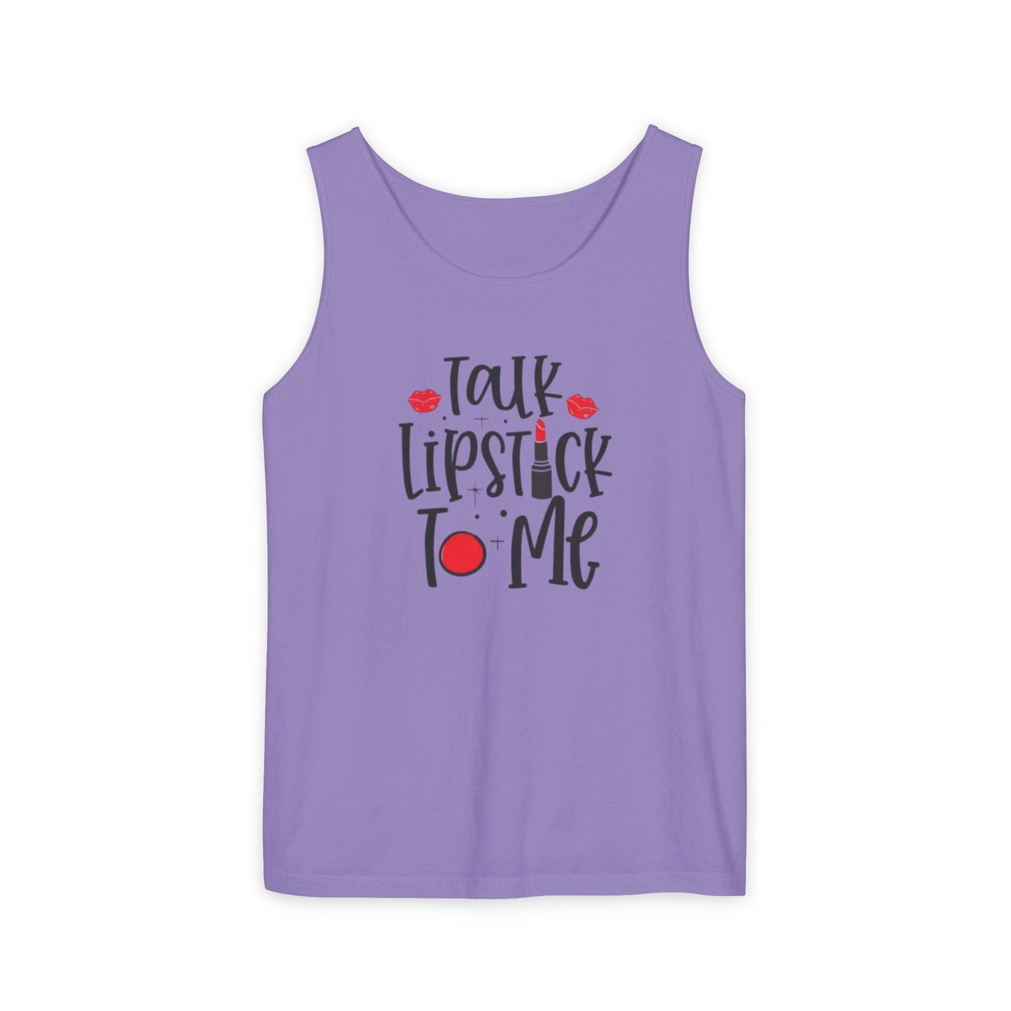 Talk Lipstick To Me Tank Top - Fun Makeup Quote Shirt for Beauty Lovers