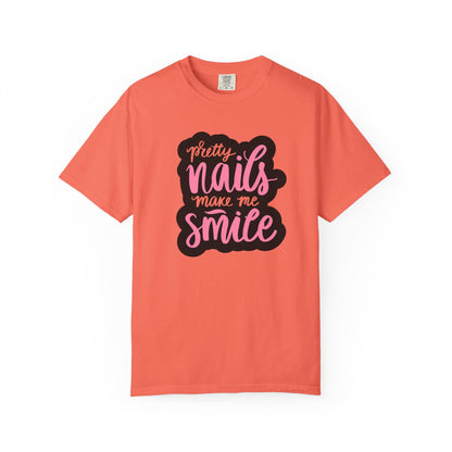 Pretty Nails Make Me Smile Shirt - Funny Nail T-Shirt for Women - Nail Tech Shirt