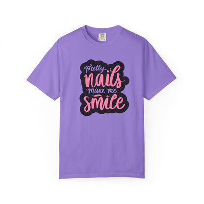 Pretty Nails Make Me Smile Shirt - Funny Nail T-Shirt for Women - Nail Tech Shirt