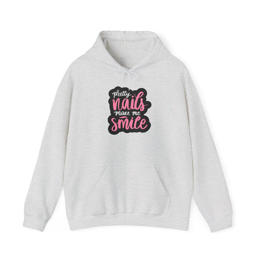 Pretty Nails Make Me Smile Hoodie - Pink Nail Tech Hoodie - Nail Life Fashion - Nail Lover Gift