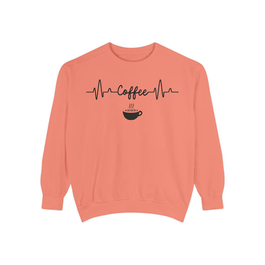Coffee Heartbeat Sweatshirt - Coffee Gift Idea - Espresso Lover -Coffee Addict Sweatshirt