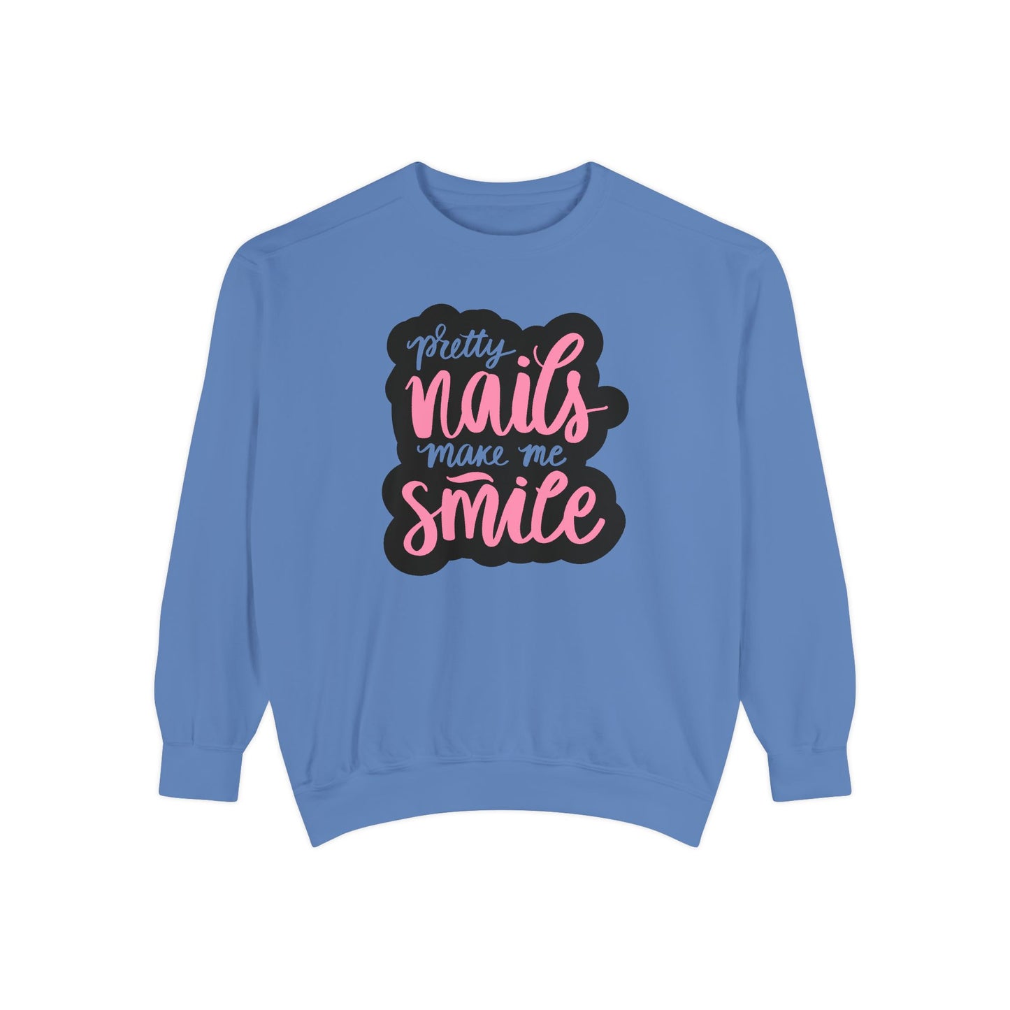 Pretty Nails Make Me Smile Sweatshirt - Cute Nail Tech Gift -  Funny Nail Salon Shirt