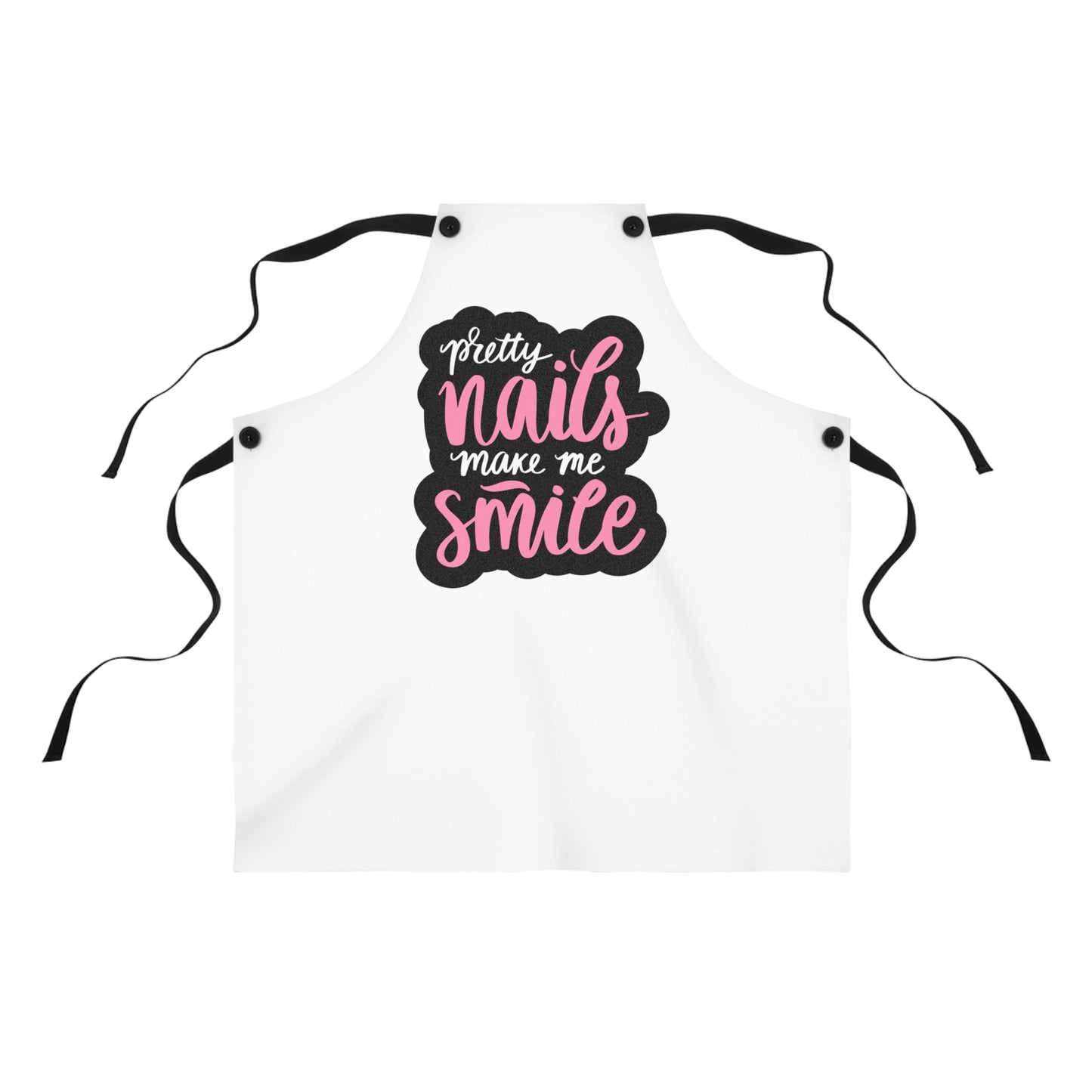 Pretty Nails Make Me Smile Apron - Nail Tech Work Apron - Cute Salon Gear - Beauty Professional Gift