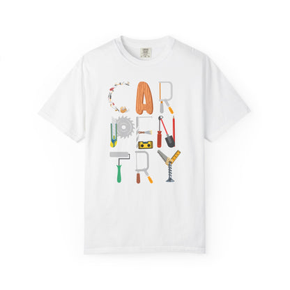 Crafty Carpenter T-Shirt - Carpentry Tools T-Shirt - Funny Tradesman Shirt