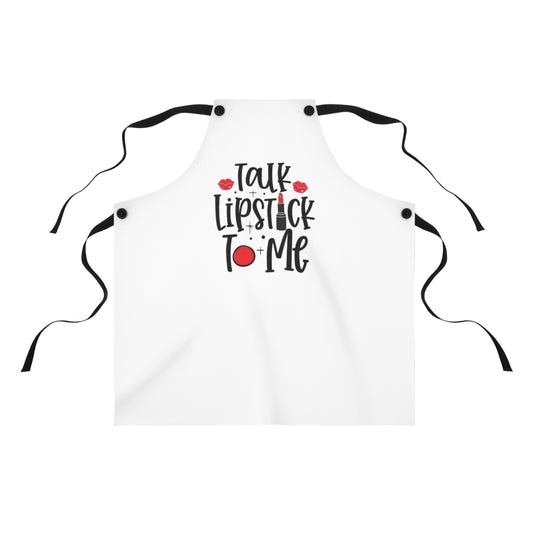 Talk Lipstick to Me Apron - Glam Salon Wear - Bold Lip Print Apron - Beauty Pro Gift