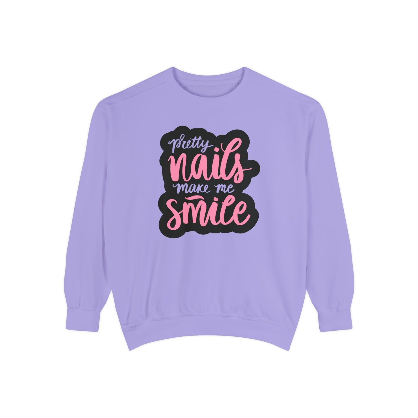 Pretty Nails Make Me Smile Sweatshirt - Cute Nail Tech Gift -  Funny Nail Salon Shirt