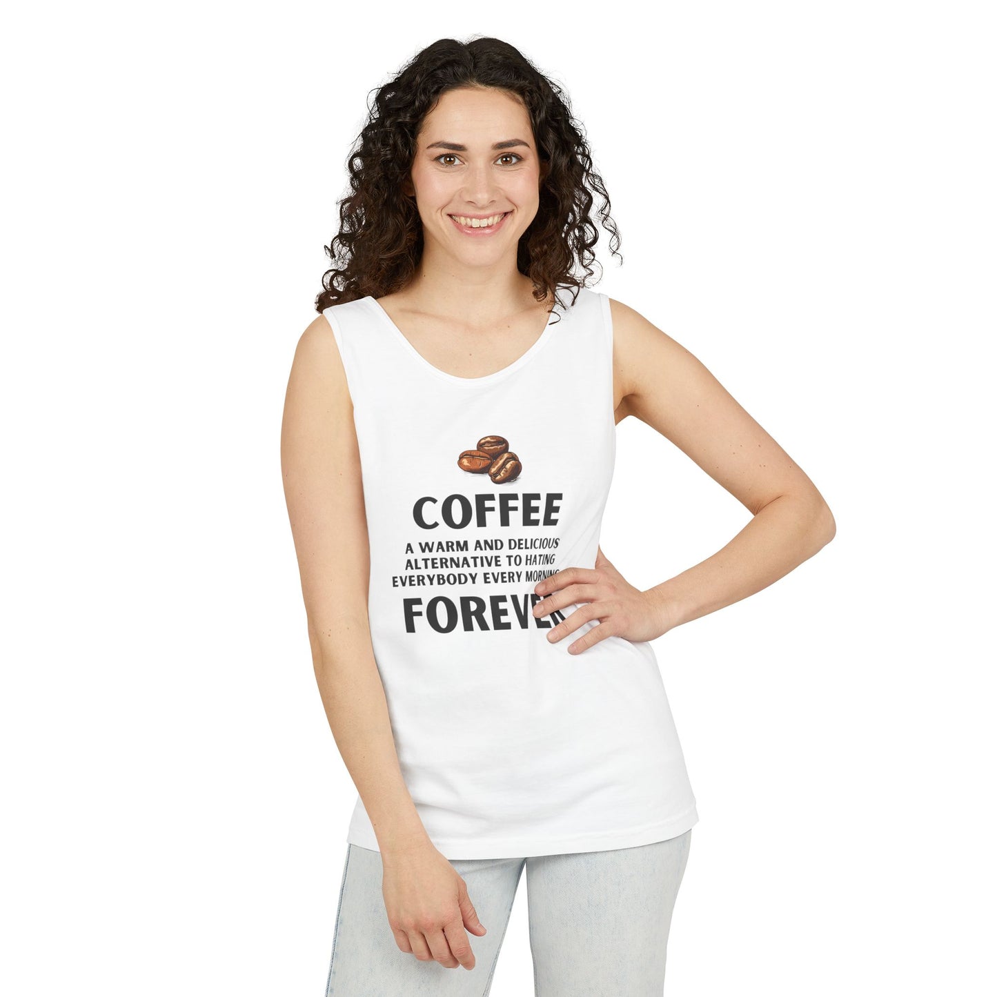 Coffee Forever – Funny Coffee Quote Unisex Tank Top - Unisex Coffee Apparel