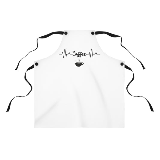 Coffee Heartbeat Apron - Coffee Addict Life - Espresso  Design - Cute Coffee Apron