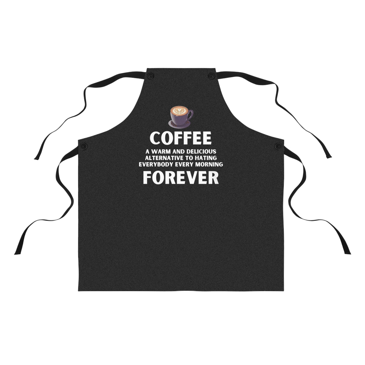 Coffee Forever Apron – Funny Barista Apron – Coffee Lover Gift – Black Espresso Kitchen Apron