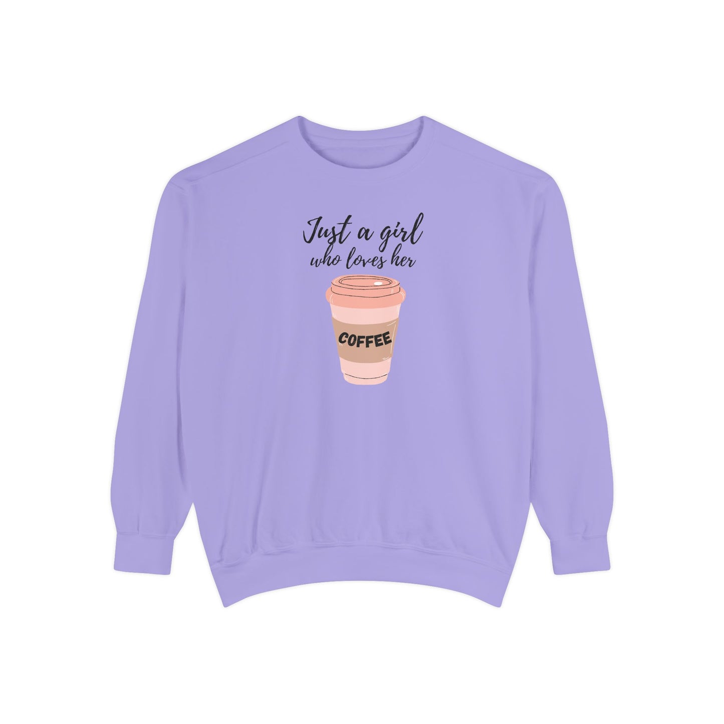 Just a Girl Who Loves Her Coffee Crewneck – Cute Coffee Sweatshirt – Cozy Gift for Her – Barista Sweatshirt