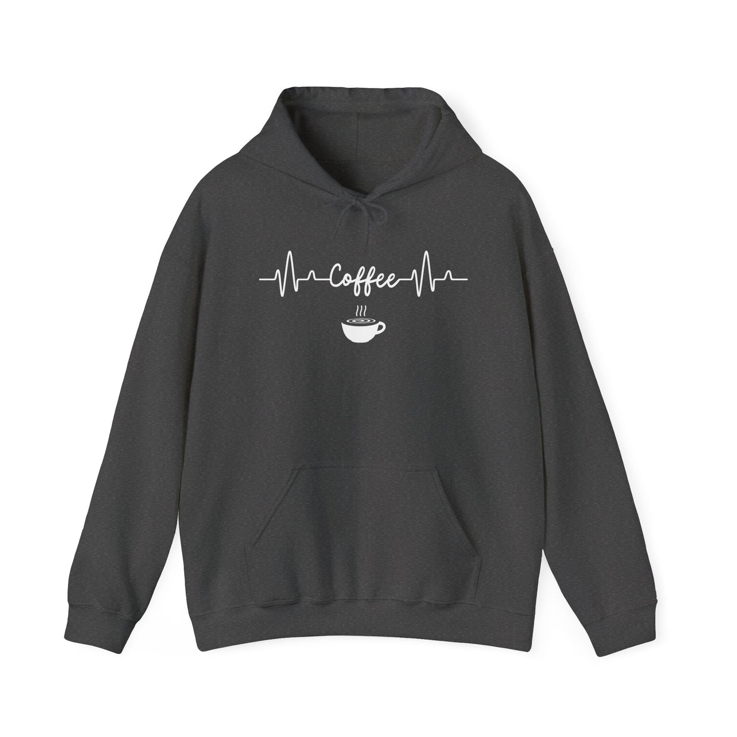 Coffee Heartbeat Hoodie - Coffee Lover Gift - Caffeine Addict Hoodie - Barista Hoodie