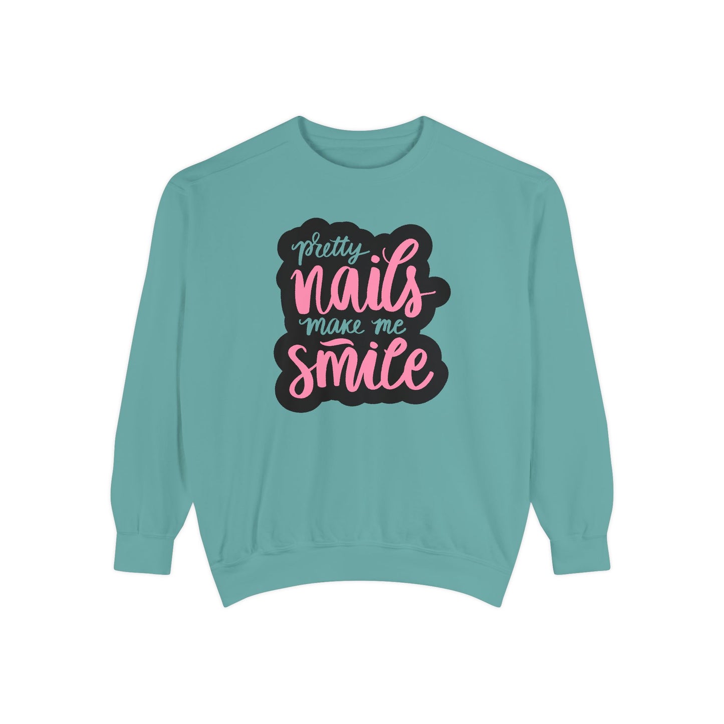 Pretty Nails Make Me Smile Sweatshirt - Cute Nail Tech Gift -  Funny Nail Salon Shirt