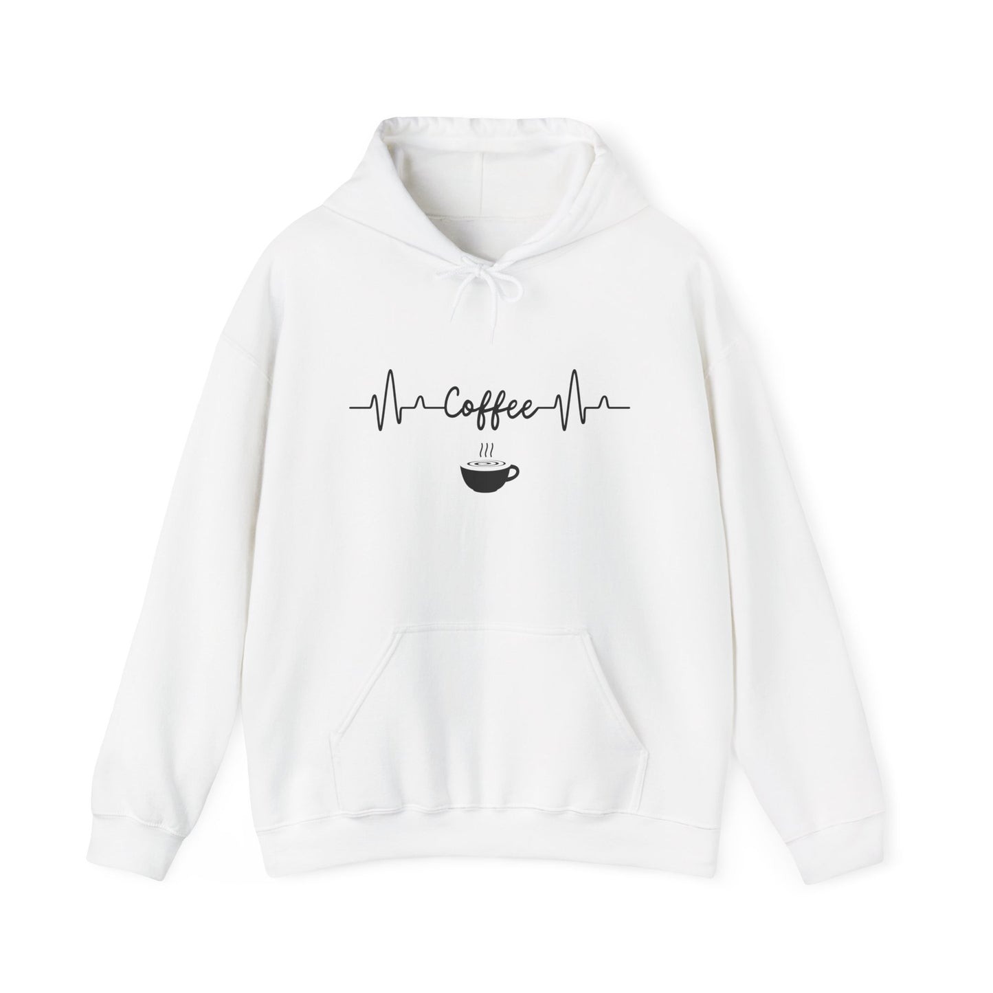 Coffee Heartbeat Unisex Hoodie - Cozy Minimalist Sweatshirt for Caffeine Lovers