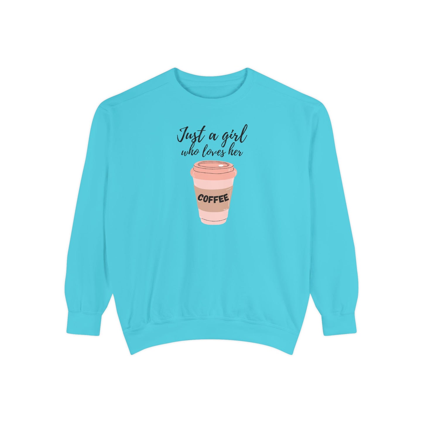 Just a Girl Who Loves Her Coffee Crewneck – Cute Coffee Sweatshirt – Cozy Gift for Her – Barista Sweatshirt