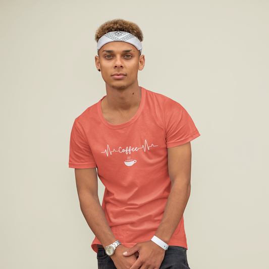 Coffee Heartbeat Shirt - Minimalist Coffee Lover T-Shirt  - Espresso Life Graphic Shirt