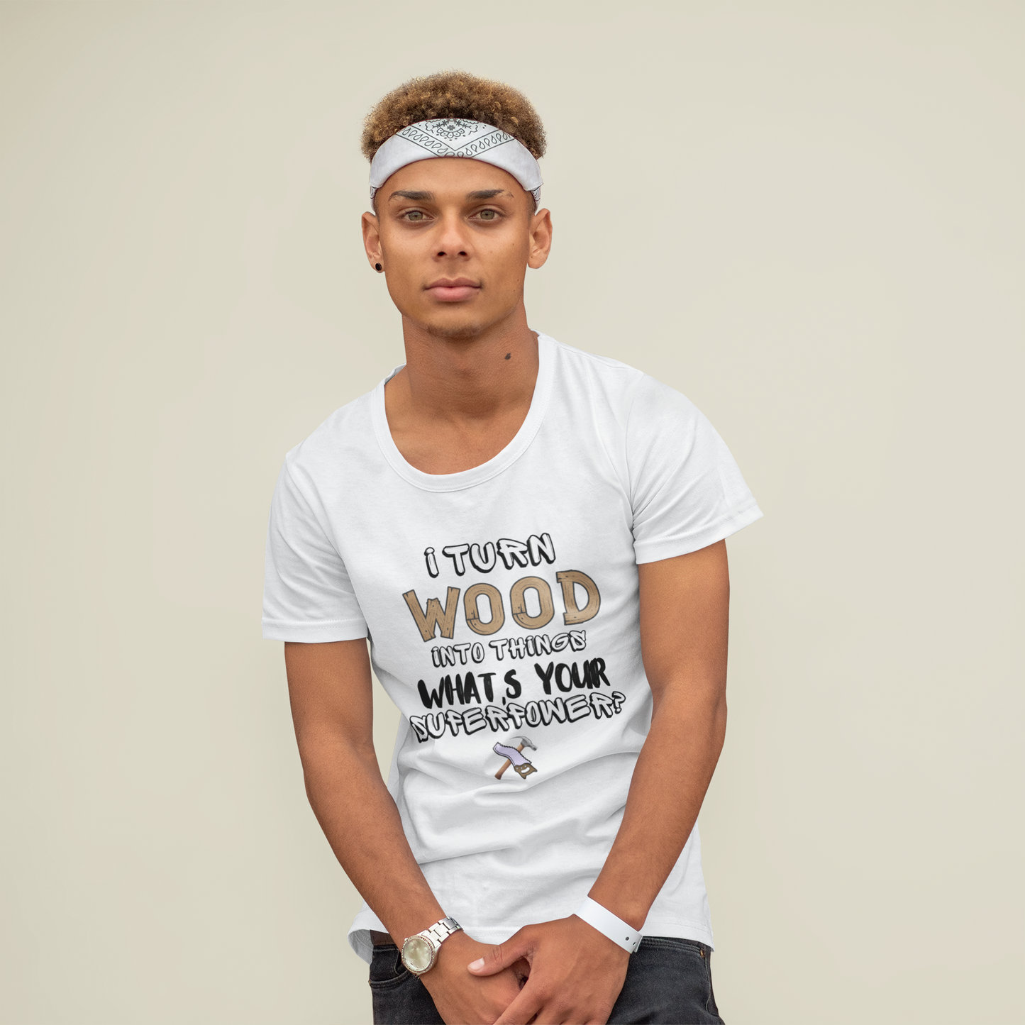 Turn Wood Into Things Shirt - Funny Carpenter Gift - Woodworking Tradesman T-Shirt - Handyman Tee