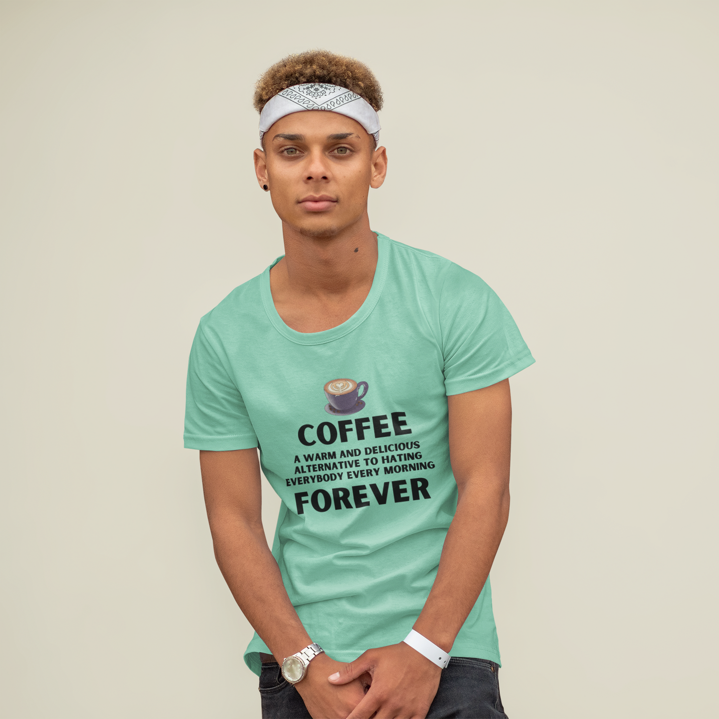 Coffee Forever Shirt - Funny Morning T-Shirt - Sarcastic Morning Humor Gift